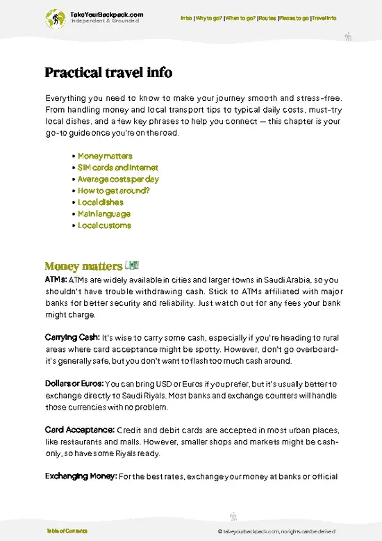 example page 7 from our offline Travel Guide for Saudi Arabia